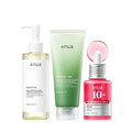 Anua 3-Step Glass Skin Beginner Set, Oil Cleanser and Face Wash with Facial Serum