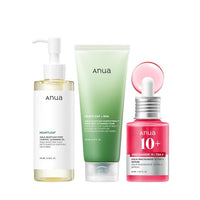 Anua 3-Step Glass Skin Beginner Set, Oil Cleanser and Face Wash with Facial Serum
