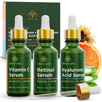 Tree of Life Face Serum Set - Vitamin C, Retinol & Hyaluronic Acid for Brightening