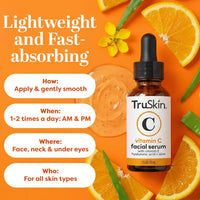 TruSkin Vitamin C Serum for Face – Anti Aging Face Serum with Hyaluronic Acid & Vitamin E – Brightening